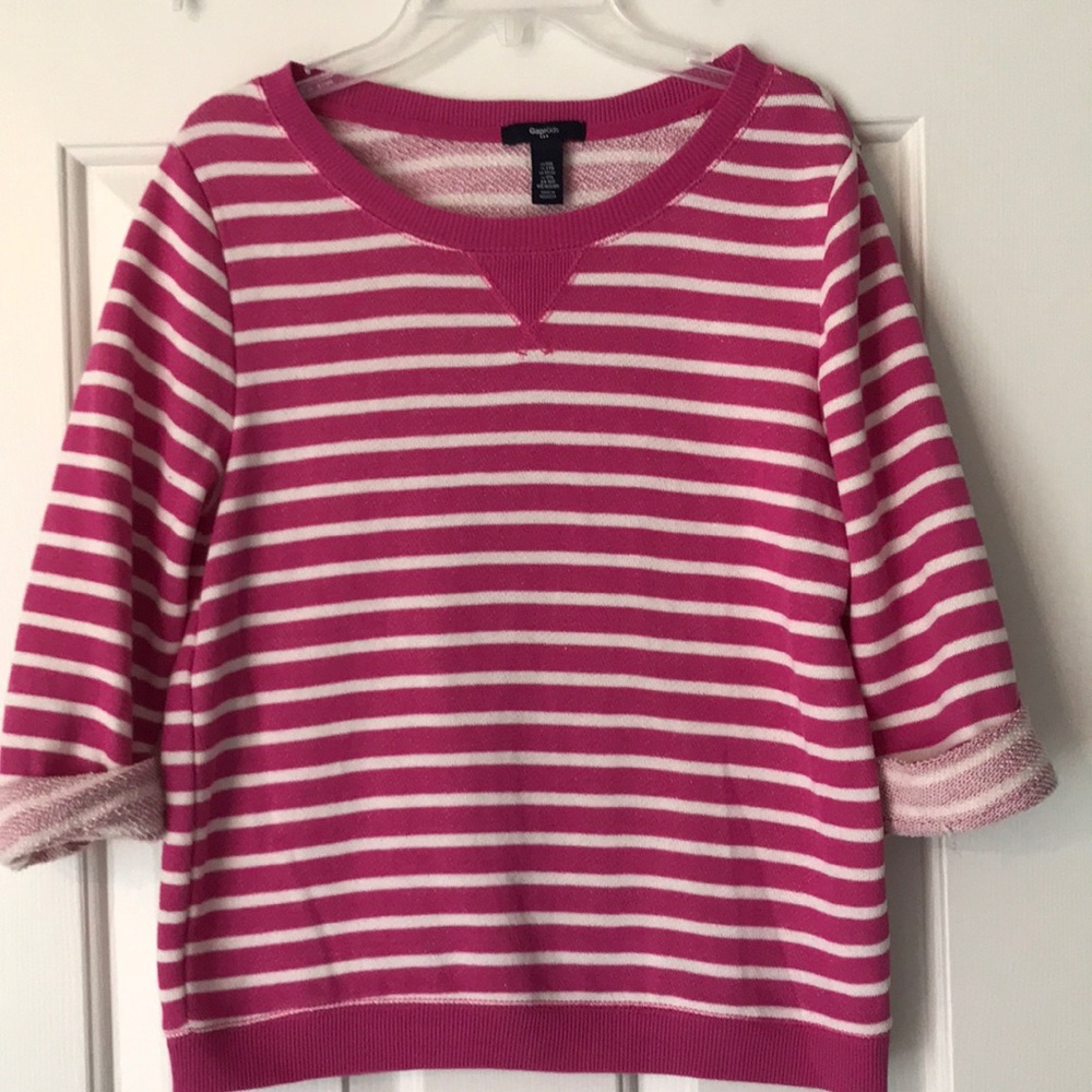 GapKids Pink & White Striped Sweatshirt